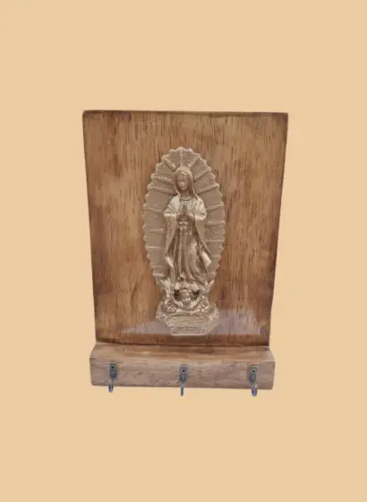 Virge de Guadalupe sobre madera natural - Imagen 8