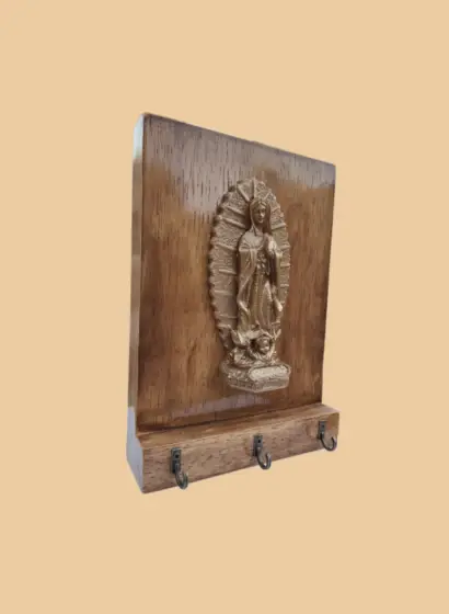 Virge de Guadalupe sobre madera natural - Imagen 7