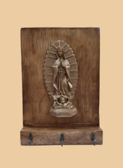 Virge de Guadalupe sobre madera natural - Imagen 2